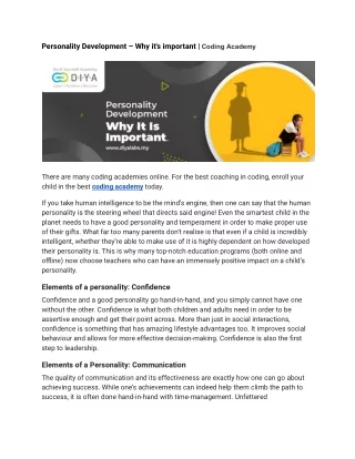 personality development why it s important coding