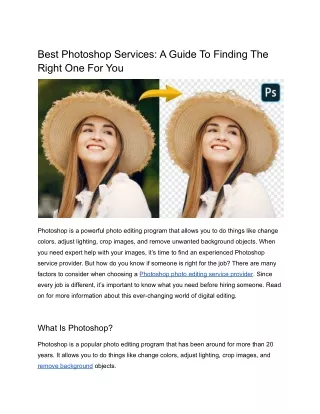 The Secrets Learn How To Find The Best Photoshop Services Quickly