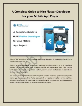 a complete guide to hire flutter developer