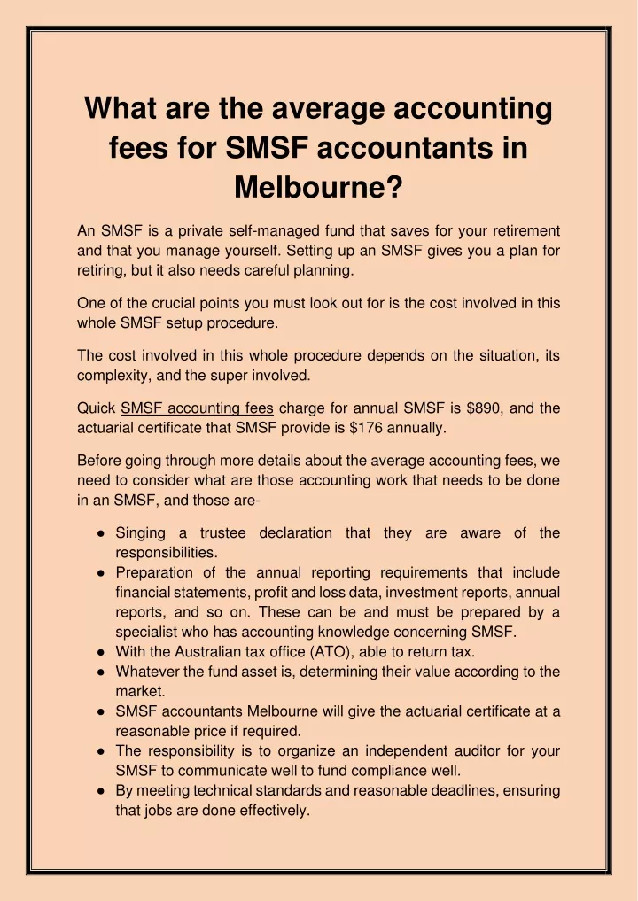 what are the average accounting fees for smsf