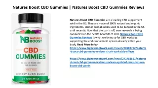 Natures Boost CBD Gummies | Natures Boost CBD Gummies Reviews