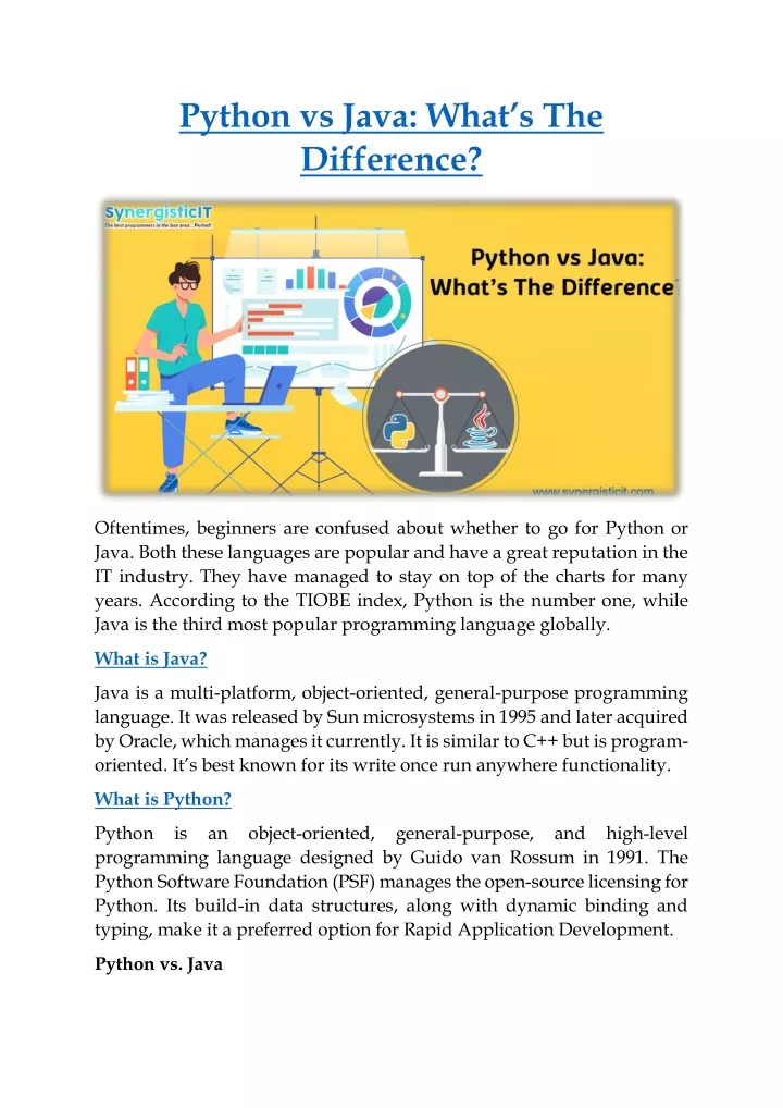 python vs java what s the difference