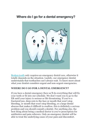 Where do I go for a dental emergency