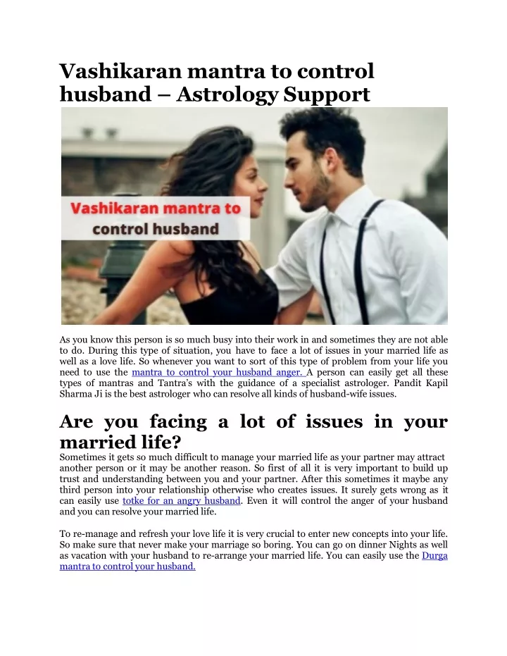 vashikaran mantra to control husband astrology support