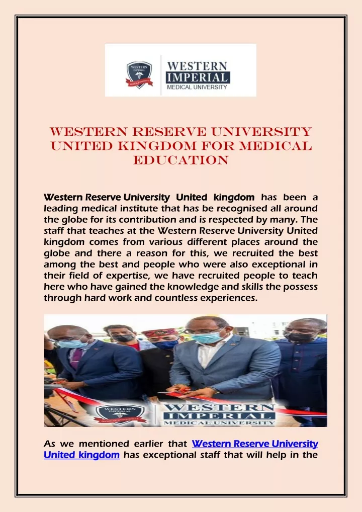 western reserve university united kingdom