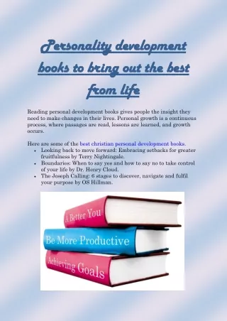 Personality development books to bring out the best from life