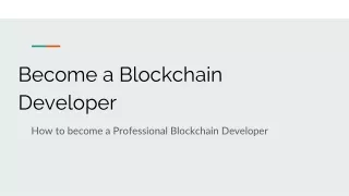 become a blockchain developer