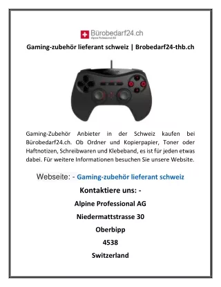Gaming-zubehör lieferant schweiz | Brobedarf24-thb.ch