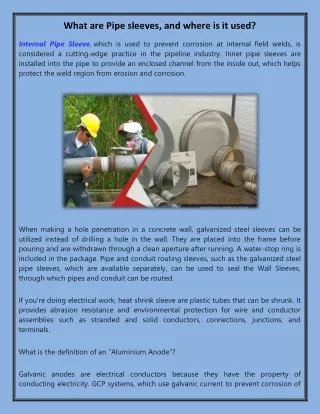 What are Pipe sleeves, and where is it used
