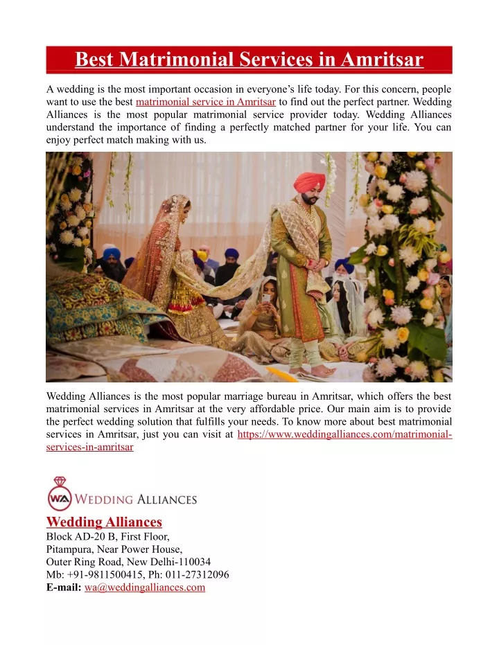 best matrimonial services in amritsar