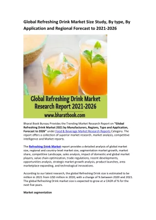 global refreshing drink market size study by type