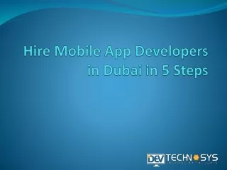Hire Mobile App Developers in Dubai in 5 Steps