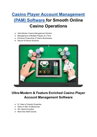 casino player account management pam software