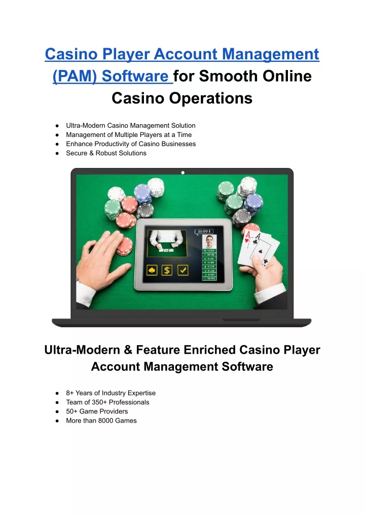 casino player account management pam software