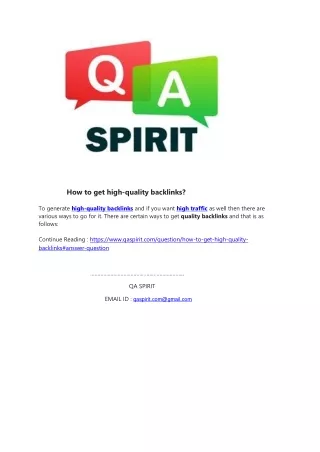 how to get high quality backlinks