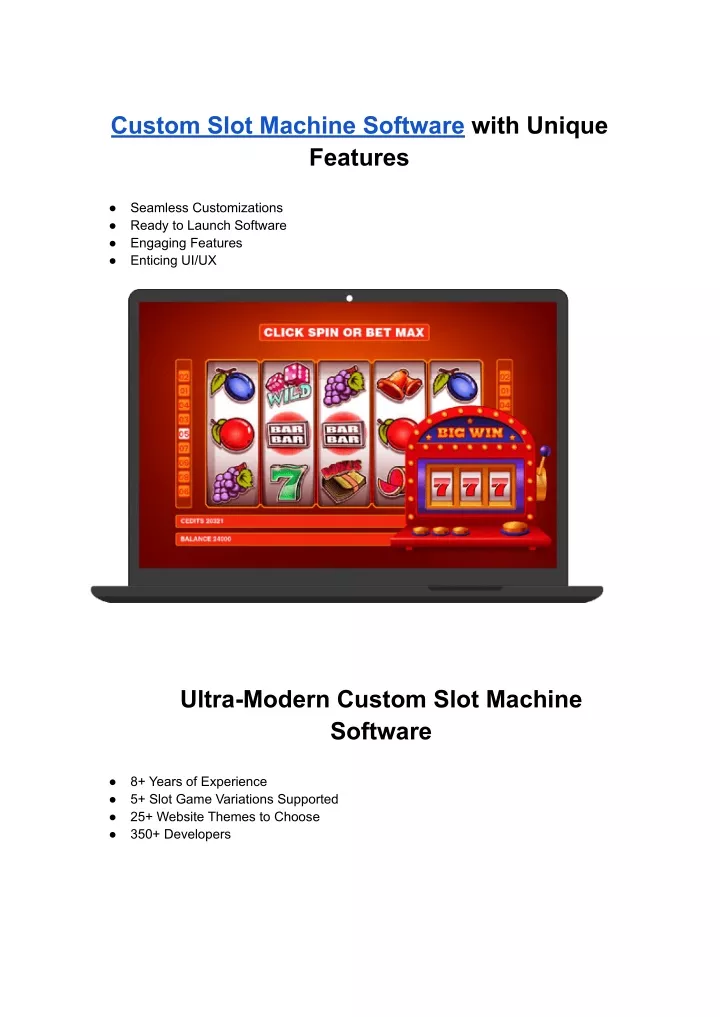 custom slot machine software with unique features