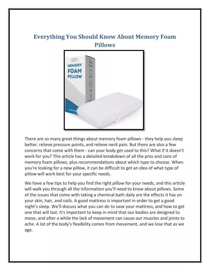 everything you should know about memory foam