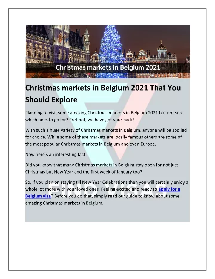 christmas markets in belgium 2021 that you should