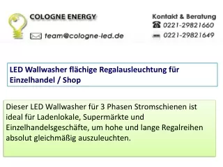 LED Wallwasher flächige Regalausleuchtung für Einzelhandel