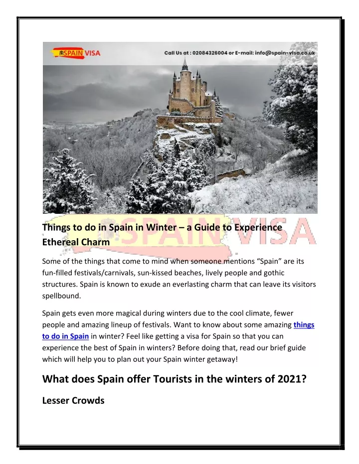 things to do in spain in winter a guide