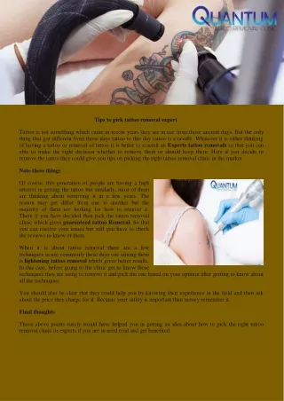 Experts tattoo removals