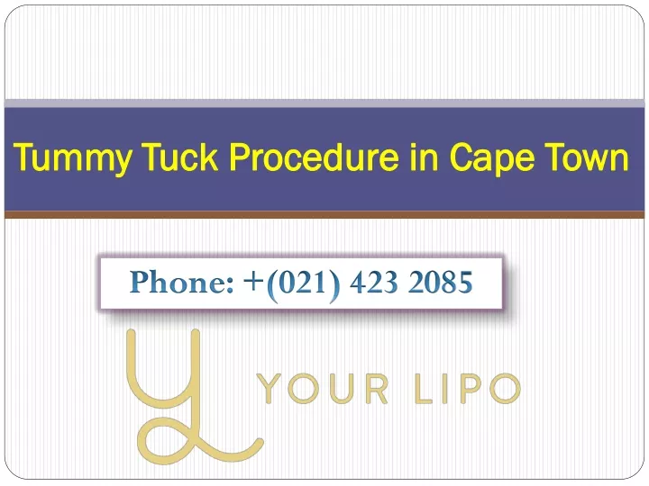 tummy tuck procedure in cape town
