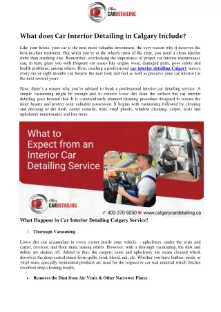 what does car interior detailing in calgary