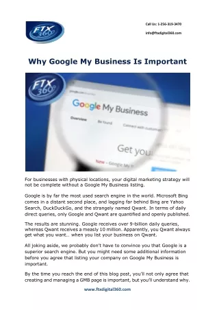 Why Google My Business Is Important