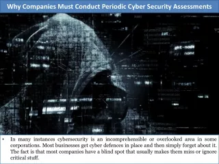 why companies must conduct periodic cyber security assessments