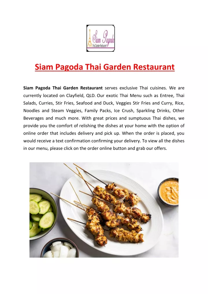 siam pagoda thai garden restaurant siam pagoda