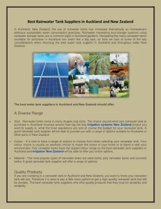 Best Rainwater Tank Suppliers in Auckland and New Zealand