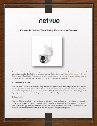 features to look for when buying home security