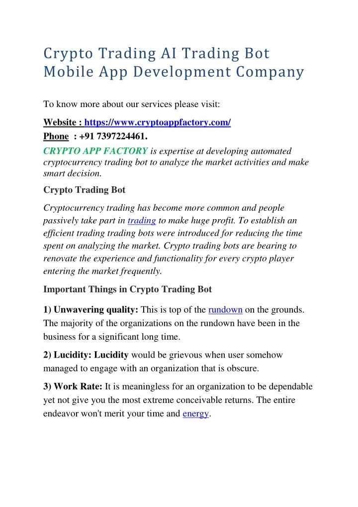 crypto trading ai trading bot mobile