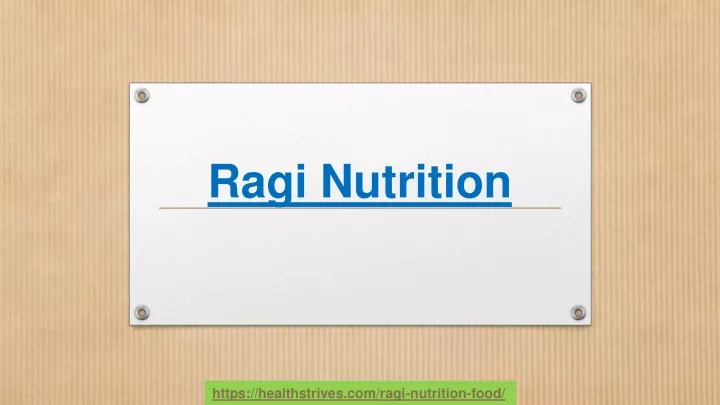 ragi nutrition