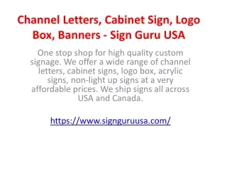 Channel Letters, Cabinet Sign, Logo Box