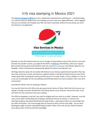 h1b visa stamping in Mexico 2021