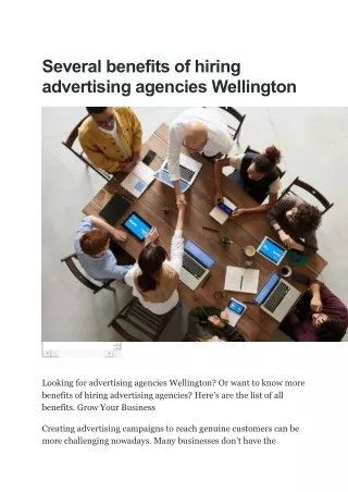 Several benefits of hiring advertising agencies Wellington 1