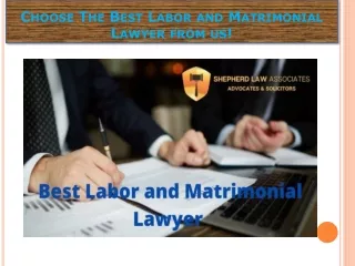 Choose The Best Labour and Matrimonial Lawyer From Us