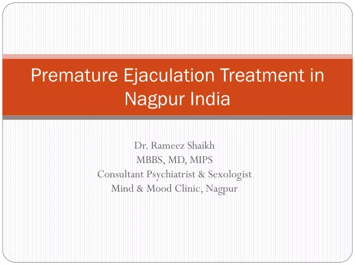 premature ejaculation treatment in nagpur india