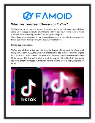 why must you buy followers on tiktok