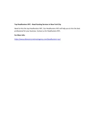 top headhunters nyc head hunting services
