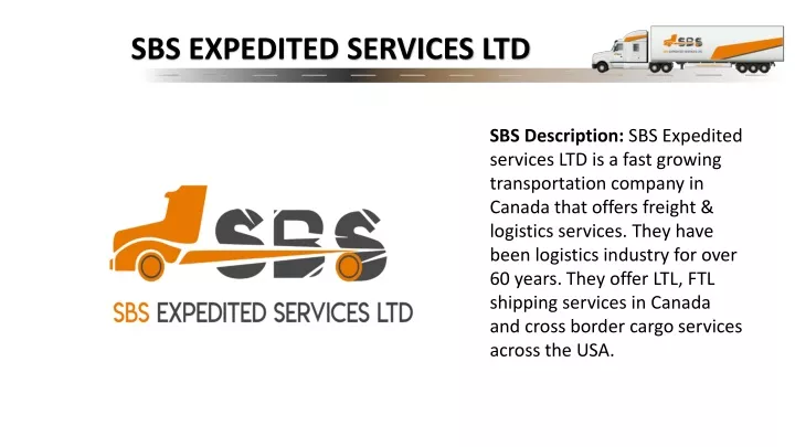 sbs expedited services ltd