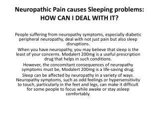 neuropathic pain causes sleeping problems