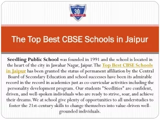 The Top Best CBSE Schools in Jaipur