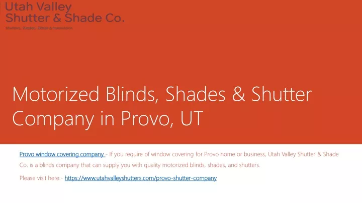 motorized blinds shades shutter company in provo