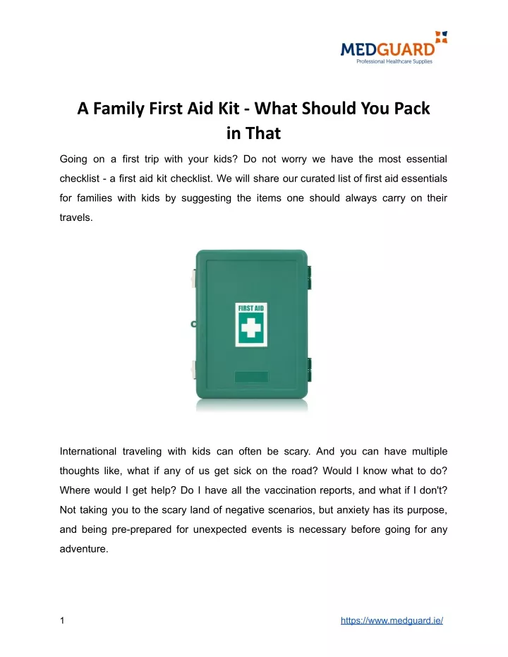 a family first aid kit what should you pack