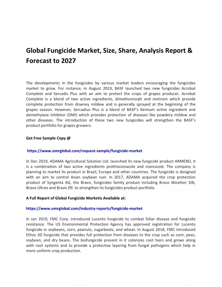 global fungicide market size share analysis