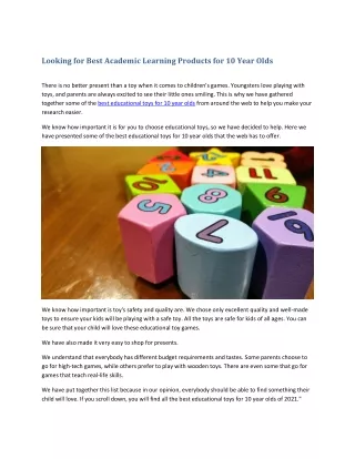 looking for best academic learning products