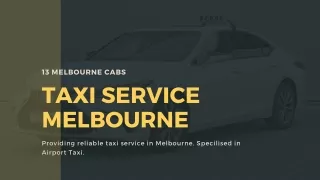 Taxi Service in Melbourne| Book Now