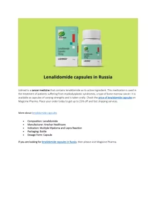 lidmed is a cancer medicine cancer medicine that